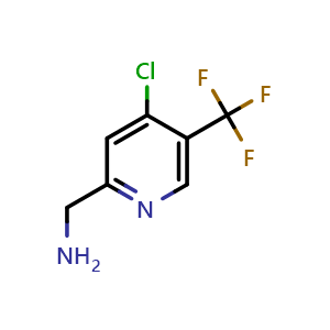 Chemical structure of 4-Chloro-5-(trifluoromethyl)-2-pyridinemethanamine , CAS 1393574-30-5, AChemBlock X185817