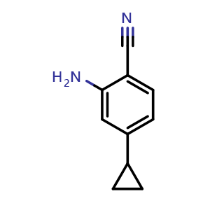 Chemical structure of 2-Amino-4-cyclopropylbenzonitrile , CAS 1434127-51-1, AChemBlock X185860