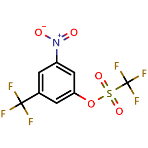 Chemical structure of Methanesulfonic acid, 1,1,1-trifluoro-, 3-nitro-5-(trifluoromethyl)phenyl ester , CAS 1446016-54-1, AChemBlock X185871