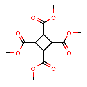 Chemical structure of 1,2,3,4-Cyclobutanetetracarboxylic acid, 1,2,3,4-tetramethyl ester , CAS 14495-41-1, AChemBlock X185876