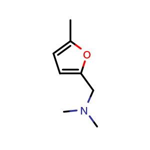 Chemical structure of N,N-dimethyl(5-methyl-2-furyl)methanamine , CAS 14496-35-6, AChemBlock X185877
