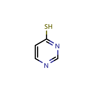 Chemical structure of 4-mercapto-pyrimidine , CAS 1450-86-8, AChemBlock X185878