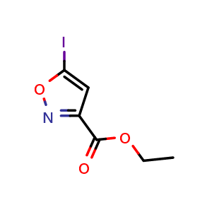 Chemical structure of ethyl 5-iodoisoxazole-3-carboxylate , CAS 149286-19-1, AChemBlock X185899