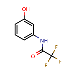Chemical structure of 2,2,2-Trifluoro-N-(3-hydroxyphenyl)acetamide , CAS 14983-08-5, AChemBlock X185903