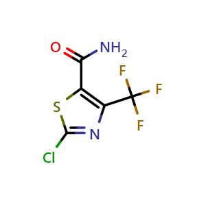 Chemical structure of 2-Chloro-4-(trifluoromethyl)-5-thiazolecarboxamide , CAS 151729-40-7, AChemBlock X185925