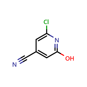 Chemical structure of 2-chloro-6-hydroxyisonicotinonitrile , CAS 1556812-05-5, AChemBlock X185942