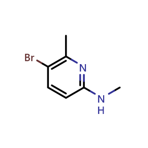 Chemical structure of 5-bromo-6-methyl-2-methylaminopyridine , CAS 155789-98-3, AChemBlock X185943