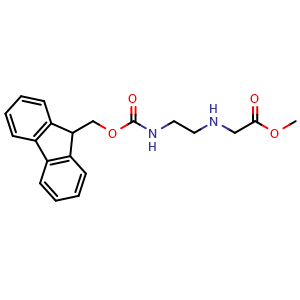 Chemical structure of methyl 2-(2-{[(9H-fluoren-9-yl)methoxy]carbonylamino}ethylamino)acetate , CAS 156939-69-4, AChemBlock X185946