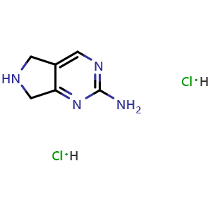 Chemical structure of 6,7-dihydro-5H-Pyrrolo[3,4-d]pyrimidin-2-amine dihydrochloride , CAS 157327-52-1, AChemBlock X185948
