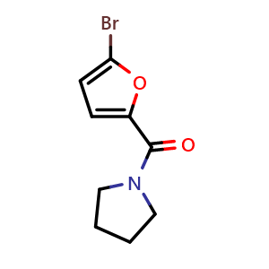 Chemical structure of 1-(5-bromo-2-furoyl)pyrrolidine , CAS 157642-10-9, AChemBlock X185949