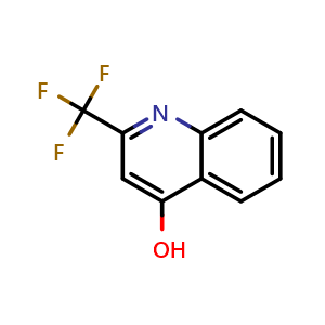 Chemical structure of 2-(Trifluoromethyl)quinolin-4-ol , CAS 1701-18-4, AChemBlock X185999