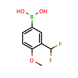 Chemical structure of (3-(Difluoromethyl)-4-methoxyphenyl)boronic acid , CAS 1704065-70-2, AChemBlock X186000