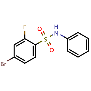 Chemical structure of 4-bromo-2-fluoro-N-phenylbenzene-1-sulfonamide , CAS 1711413-16-9, AChemBlock X186004