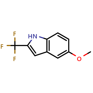 Chemical structure of 5-Methoxy-2-trifluoromethylindole , CAS 174734-34-0, AChemBlock X186018