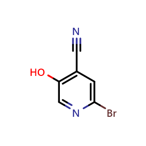 Chemical structure of 2-Bromo-5-hydroxyisonicotinonitrile , CAS 1805016-36-7, AChemBlock X186049