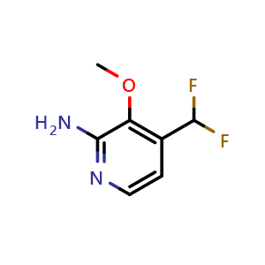 Chemical structure of 4-Difluoromethyl-3-methoxy-pyridin-2-ylamine , CAS 1805029-25-7, AChemBlock X186051
