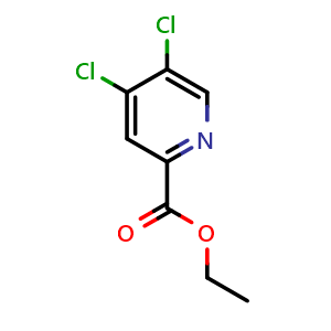 Chemical structure of ethyl 4,5-dichloropyridine-2-carboxylate , CAS 1806276-27-6, AChemBlock X186062