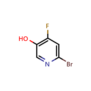 Chemical structure of 6-bromo-4-fluoro-3-Pyridinol , CAS 1807007-85-7, AChemBlock X186070