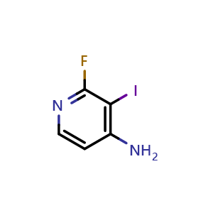 Chemical structure of 2-fluoro-3-iodopyridin-4-amine , CAS 1807159-94-9, AChemBlock X186075