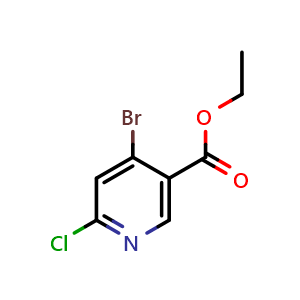 Chemical structure of Ethyl 4-bromo-6-chloronicotinate , CAS 1807221-07-3, AChemBlock X186077