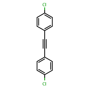 Chemical structure of 1-chloro-4-[2-(4-chlorophenyl)ethynyl]benzene , CAS 1820-42-4, AChemBlock X186083