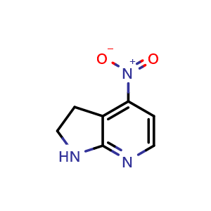 Chemical structure of 4-nitro-1H,2H,3H-pyrrolo[2,3-b]pyridine , CAS 1822922-04-2, AChemBlock X186087