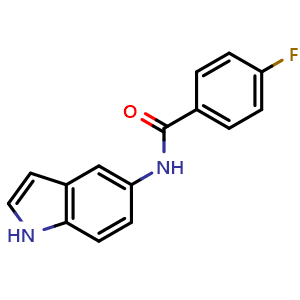 Chemical structure of 5-(4-fluorobenzoyl)amino-1H-indole , CAS 182564-41-6, AChemBlock X186092