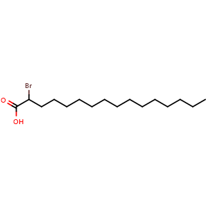 Chemical structure of 2-bromohexadecanoic acid , CAS 18263-25-7, AChemBlock X186093