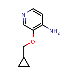 Chemical structure of 4-Pyridinamine, 3-(cyclopropylmethoxy) , CAS 1864387-22-3, AChemBlock X186106