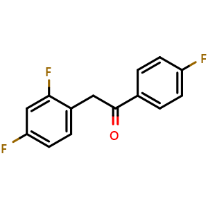 Chemical structure of 2-(2,4-Difluorophenyl)-1-(4-fluorophenyl)ethanone , CAS 187617-93-2, AChemBlock X186112