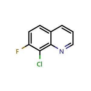Chemical structure of 8-chloro-7-fluoroquinoline , CAS 1909305-92-5, AChemBlock X186128