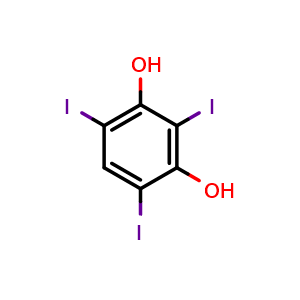 Chemical structure of 2,4,6-Triiodoresorcinol , CAS 19403-92-0, AChemBlock X186137