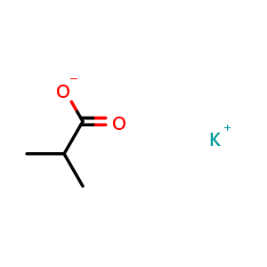 Chemical structure of isobutyric acid potassium salt , CAS 19455-20-0, AChemBlock X186138