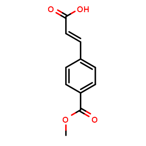 Chemical structure of 4-carbmethoxcinnamic acid , CAS 19473-96-2, AChemBlock X186139