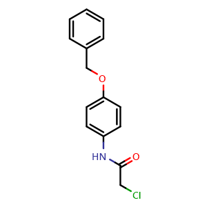 Chemical structure of 2-chloro-N-[4-(phenylmethoxy)phenyl]-acetamide , CAS 19514-92-2, AChemBlock X186141
