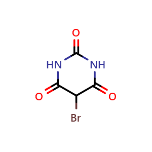 Chemical structure of 5-bromo-2,4,6(1H,3H,5H)-Pyrimidinetrione , CAS 19645-78-4, AChemBlock X186145