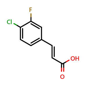 Chemical structure of 4-Chloro-3-fluorocinnamic acid , CAS 202982-66-9, AChemBlock X186159