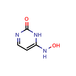 Chemical structure of 6-(hydroxyamino)-1H-pyrimidin-2-one , CAS 20555-88-8, AChemBlock X186167