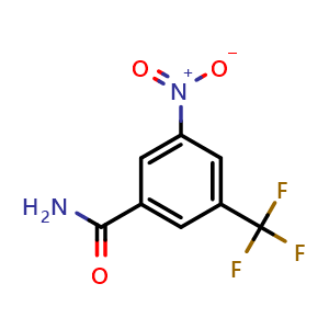 Chemical structure of (3-nitro-5-trifluoromethyl)-benzamide , CAS 20566-89-6, AChemBlock X186168