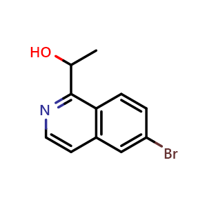 Chemical structure of 1-(6-Bromoisoquinolin-1-yl)ethanol , CAS 2092249-61-9, AChemBlock X186182