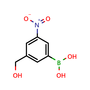 Chemical structure of Boronic acid, B-[3-(hydroxymethyl)-5-nitrophenyl] , CAS 2098062-40-7, AChemBlock X186186