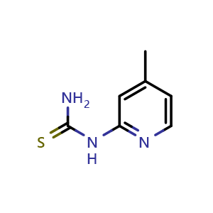 Chemical structure of (4-Methyl-pyridin-2-yl)-thiourea , CAS 21242-21-7, AChemBlock X186191