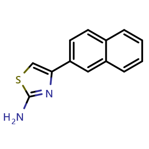 Chemical structure of 2-amino-4-(2-naphthyl)thiazole , CAS 21331-43-1, AChemBlock X186193