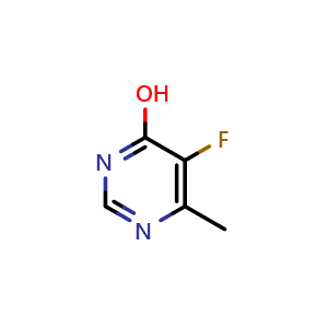 Chemical structure of 5-Fluoro-6-methylpyrimidin-4-ol , CAS 2145-53-1, AChemBlock X186198