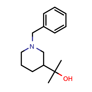 Chemical structure of 2-(1-benzylpiperidin-3-yl)propan-2-ol , CAS 2152017-48-4, AChemBlock X186201
