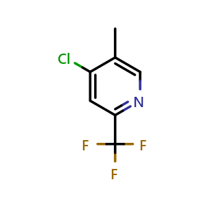 Chemical structure of 5-methyl-2-trifluoromethyl-4-chloropyridine , CAS 220870-80-4, AChemBlock X186218