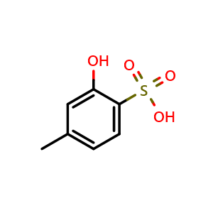 Chemical structure of 2-hydroxy-4-methylbenzenesulfonic acid , CAS 22356-80-5, AChemBlock X186229