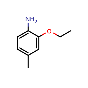 Chemical structure of 2-Ethoxy-4-methylaniline , CAS 23385-44-6, AChemBlock X186249