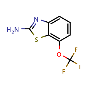 Chemical structure of 7-(trifluoromethoxy)-1,3-benzothiazol-2-amine , CAS 235101-46-9, AChemBlock X186255