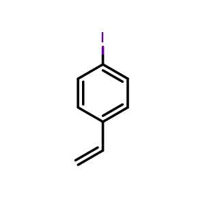 Chemical structure of 1-iodo-4-vinyl-benzene , CAS 2351-50-0, AChemBlock X186256